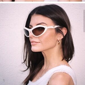 Prada Ivory Cat Eye Y2K Sunglasses